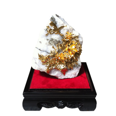 富貴花開(kāi)黃金石 廈門漆線雕廠家承接批發(fā)加工與定制業(yè)務(wù)