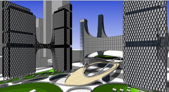 高新技術開發中心建筑方案 精致SU設計模型與技術開發融合